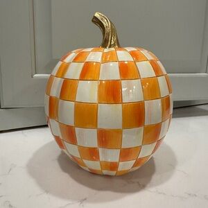 Mackenzie Childs Small Orange and White Pumpkin